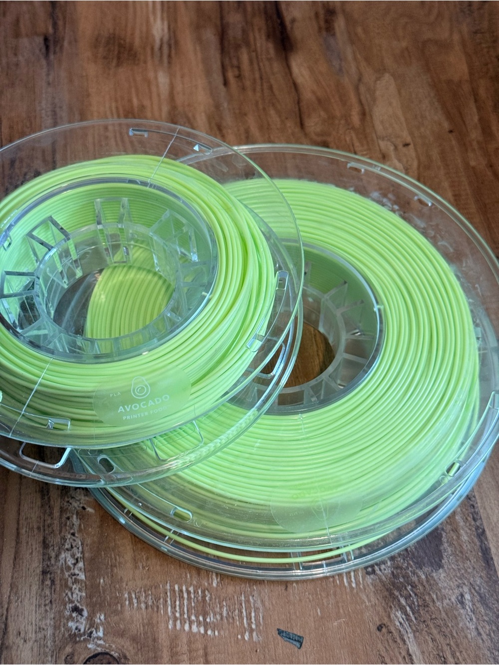 avocado Neon Lime PLA 3D Printer Filament Spools
